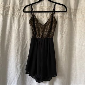 Black and gold romper